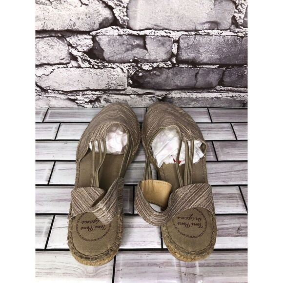 Toni Pons Origens Norma Beige Shimmer Wedge Espadrille Sandals Women Sz 40EU/9.5 - Picture 10 of 16